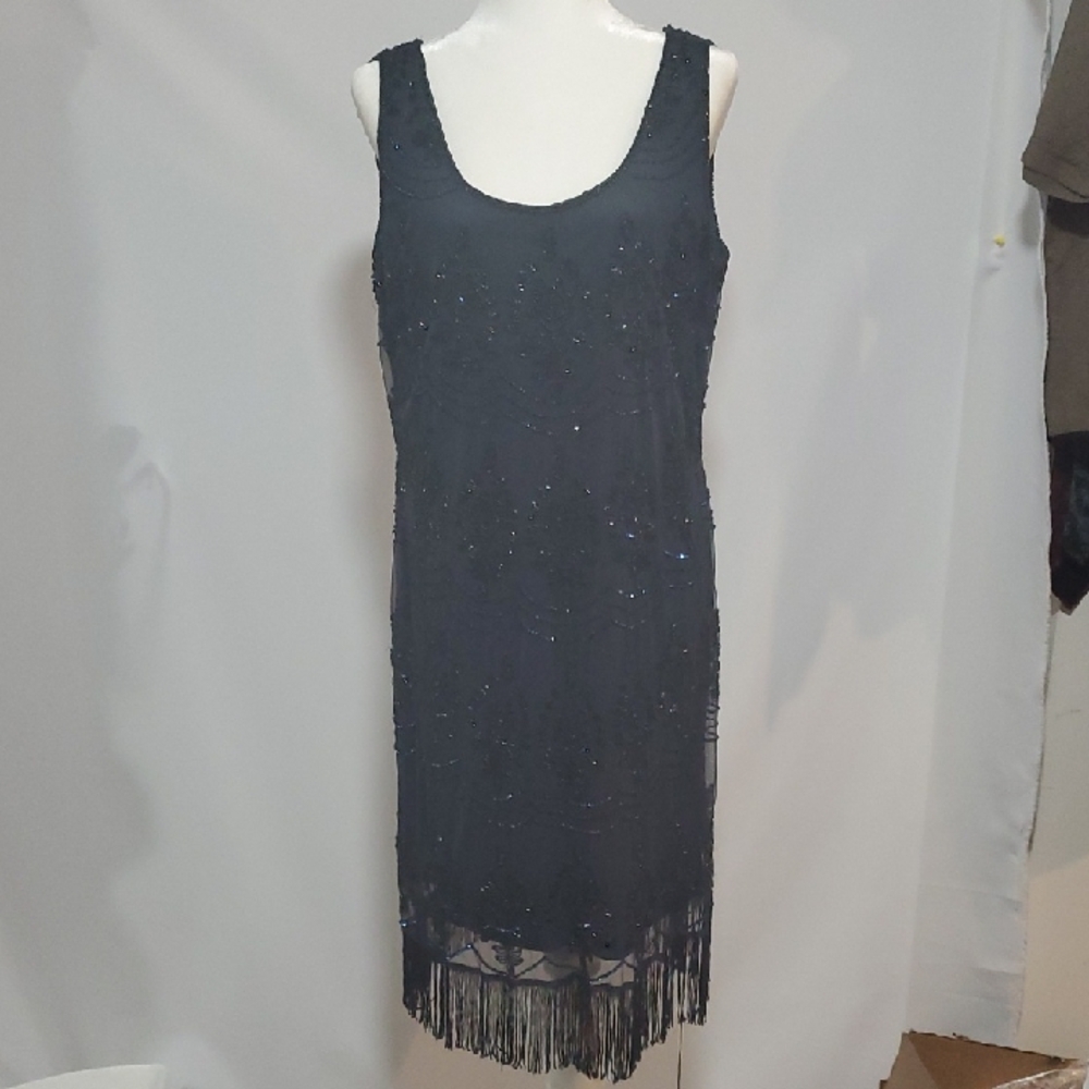 Pisarro Nights Black Sheath Midi Dress